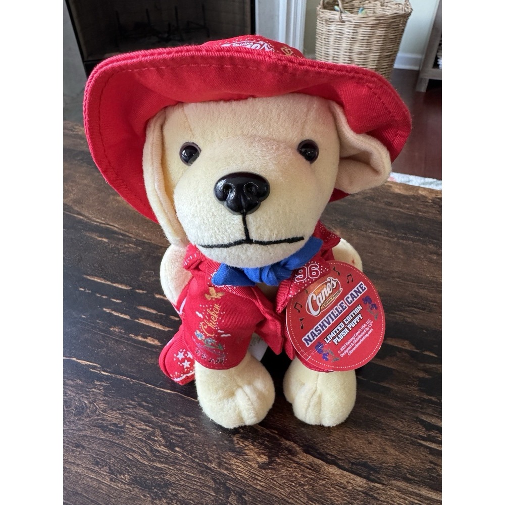Raising Cane's Puppy Dog Plush Nashville Cane  Limited Edition NWT Cowboy Pup